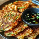 Crispy Vegetable Pancakes with Asian Dipping Sauce