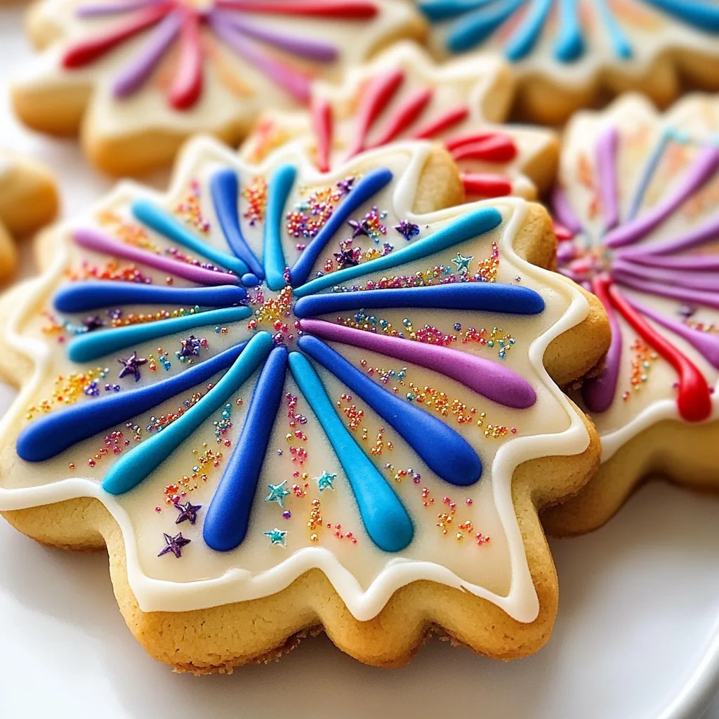 Fireworks Celebration Cookies (Easy Decoration)