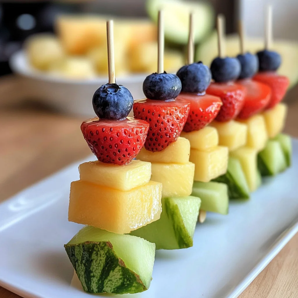 Fruit Kabobs with Pear Cream