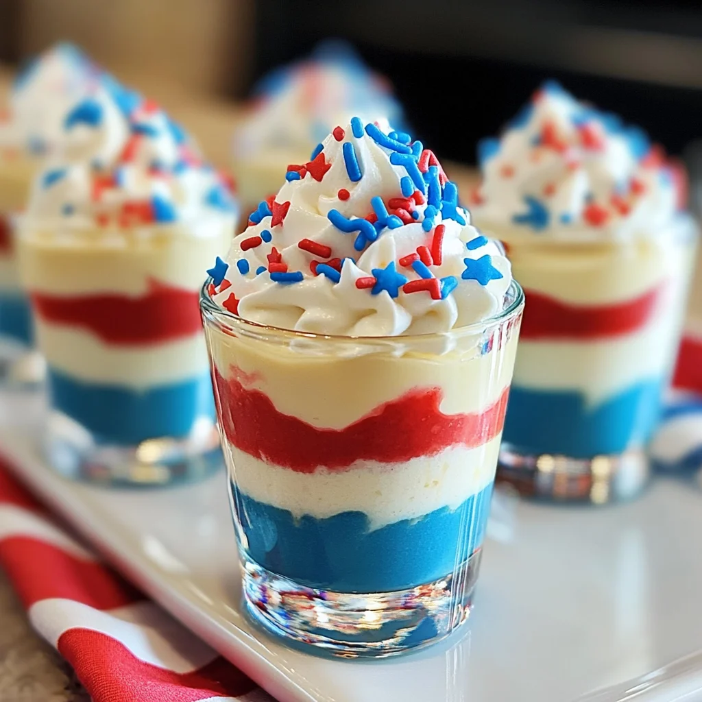 Red White and Blue Pudding Shots