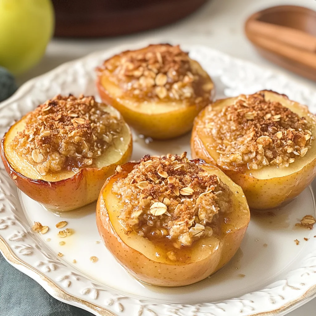 Air Fryer Baked Apples with Oats