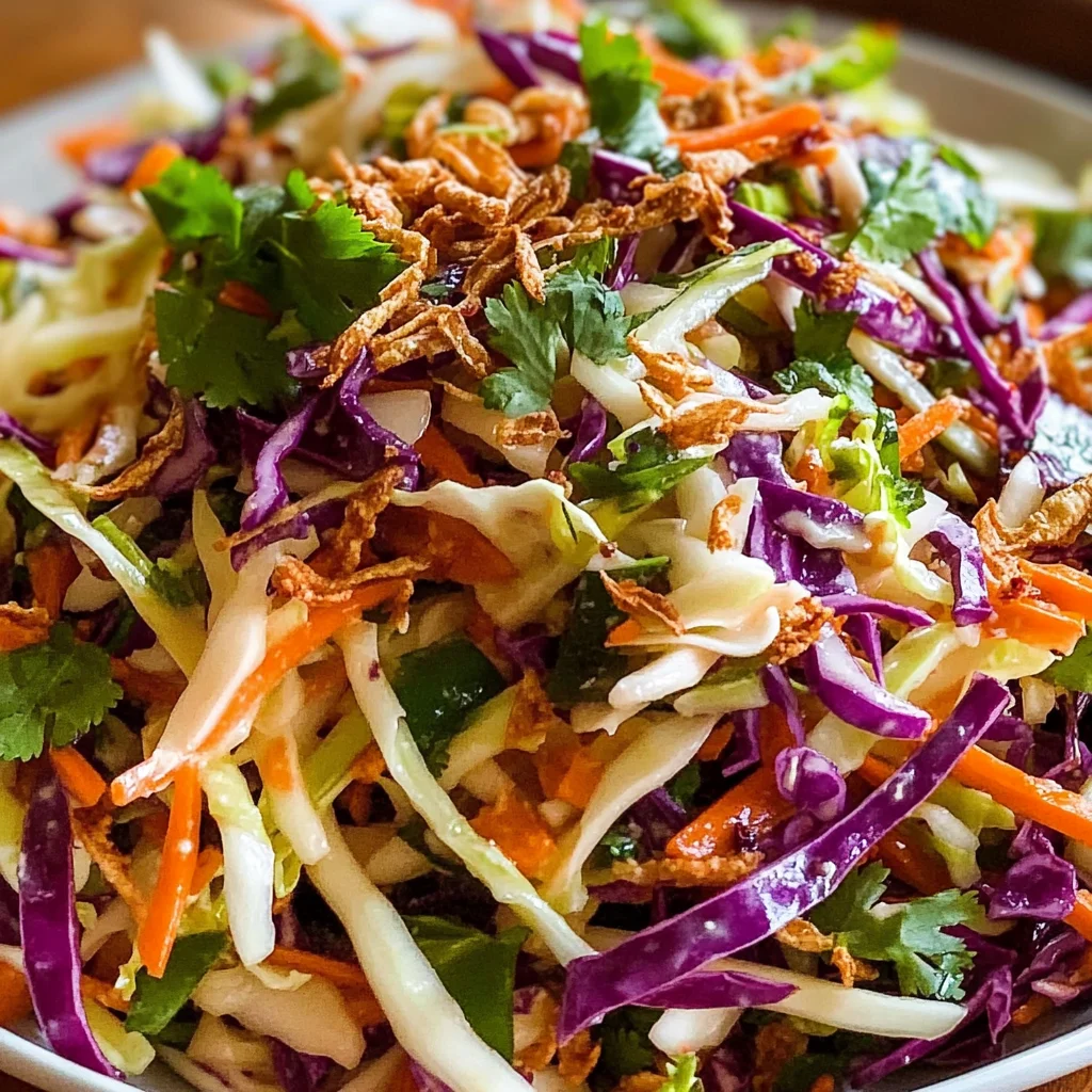 Asian Slaw - crunchy Oriental Cabbage Salad with Asian Dressing