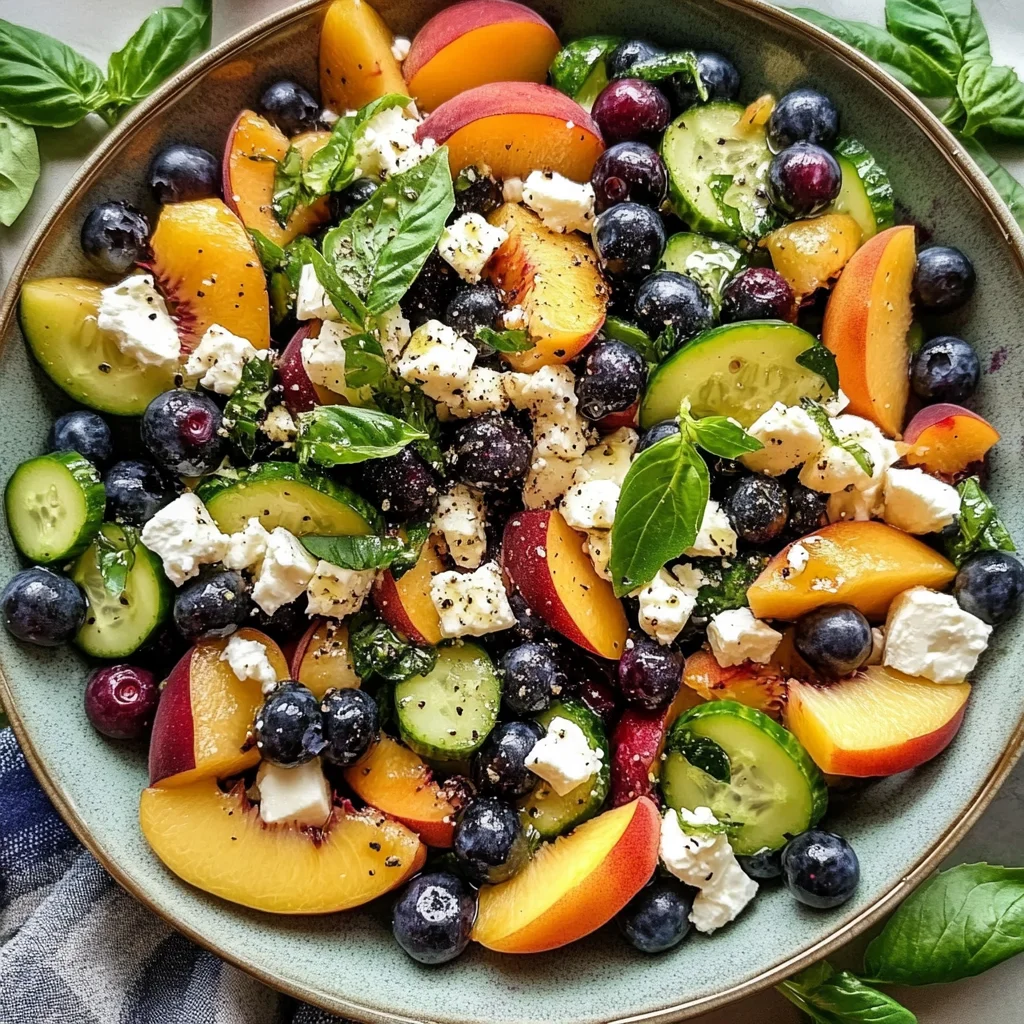 Blueberry Peach Feta Salad