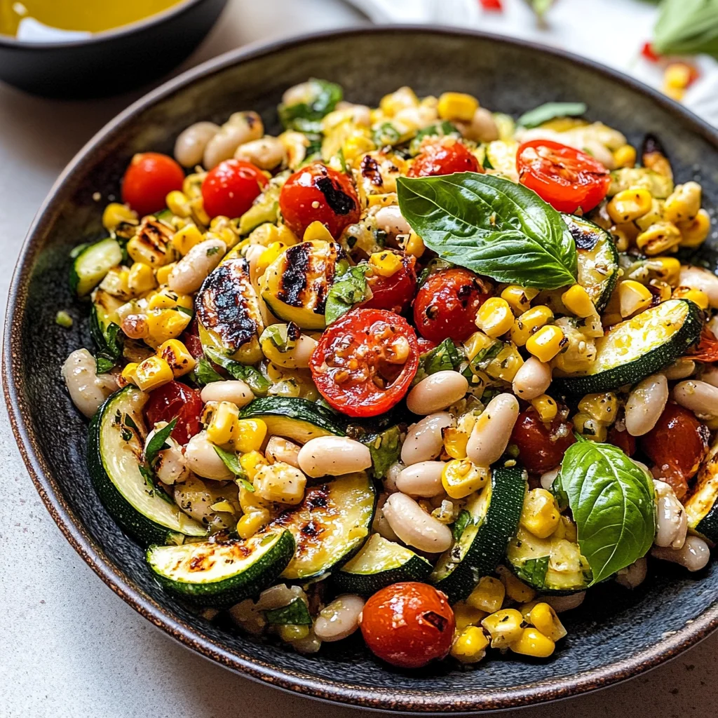 Charred Zucchini, Corn & White Bean Salad