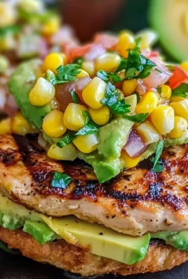 Chicken Burgers with Avocado Corn Salsa