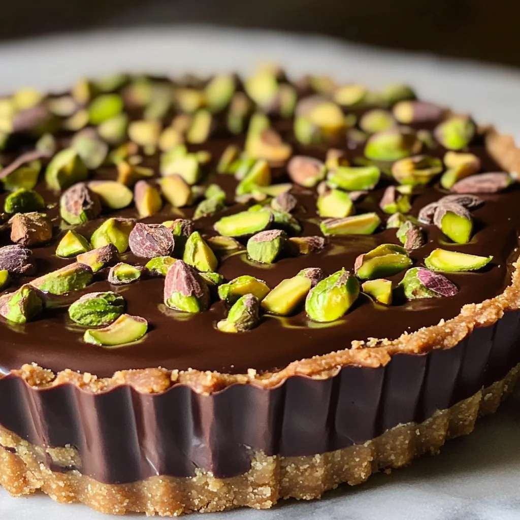 Chocolate Pistachio Ganache Tart Recipe