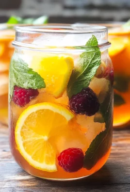 Cold Brewed Iced Tea with Fresh Fruit and Herbs