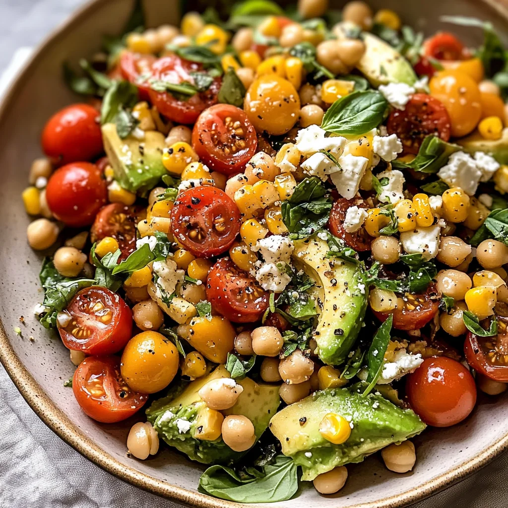 Corn, Tomato, and Avocado Chickpea Salad