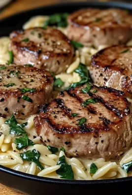 Creamy Pork Tenderloin Medallions with Orzo