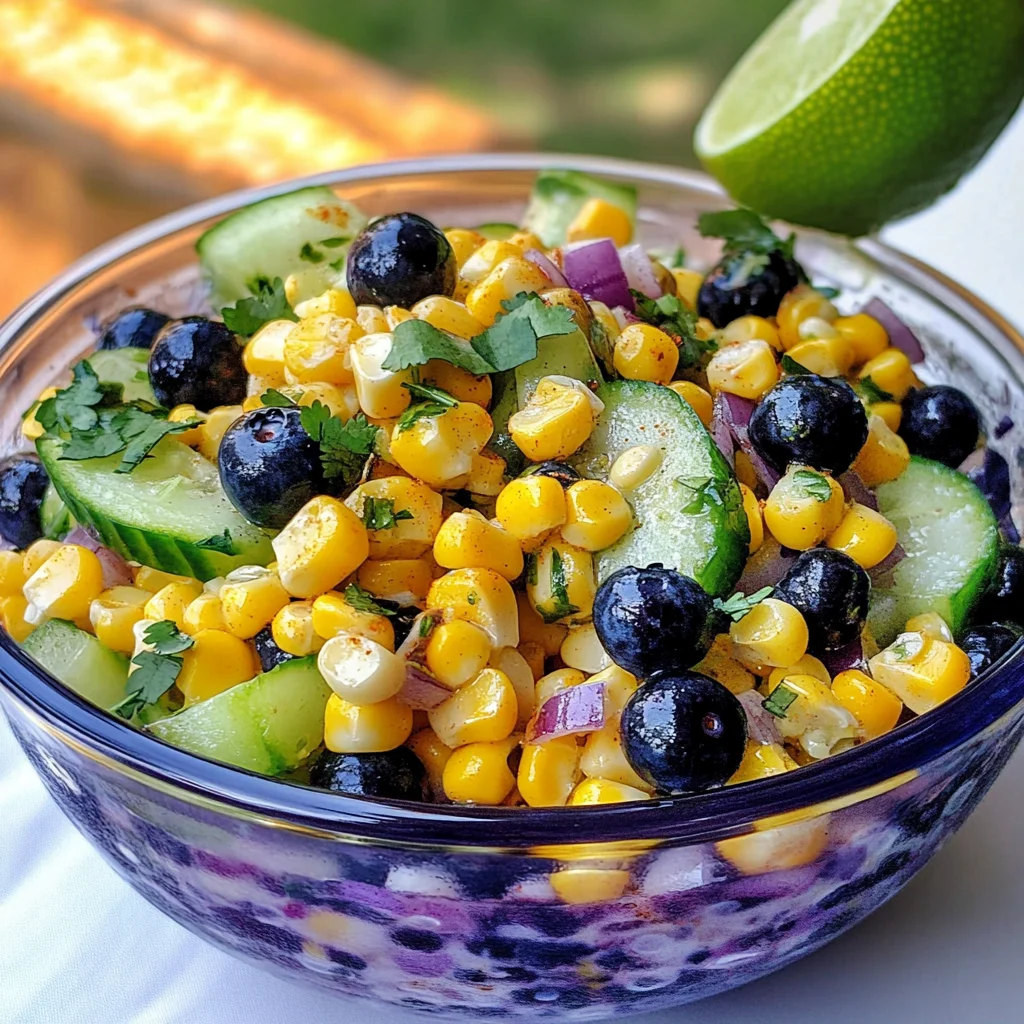 Fresh Corn & Blueberry Salad with Cumin-Lime Dressing