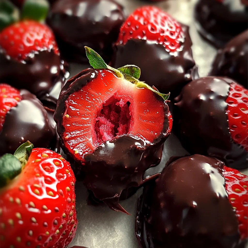 Frozen Chocolate Covered Strawberry Bites