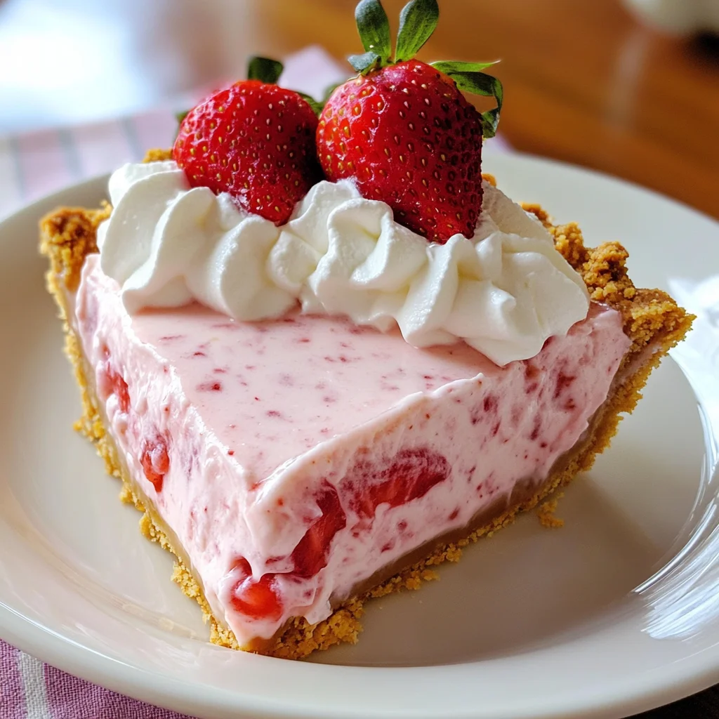 Frozen Strawberry Cream Pie