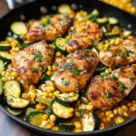 Garlic Butter Chicken with Zucchini and Corn - One-Pan, 30-Minute Meal