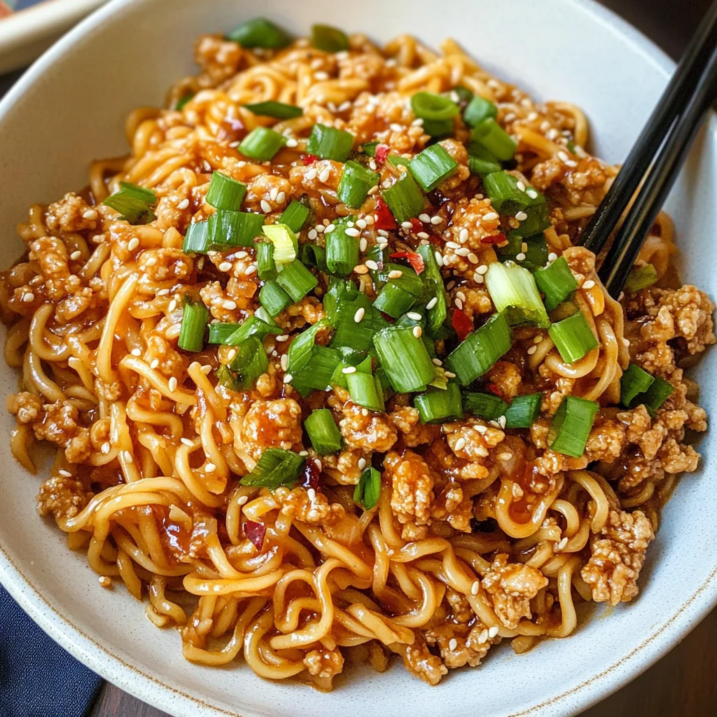 Ground Chicken Sweet Chili Noodles