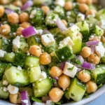 Herby Cucumber Salad with Feta and Chickpeas