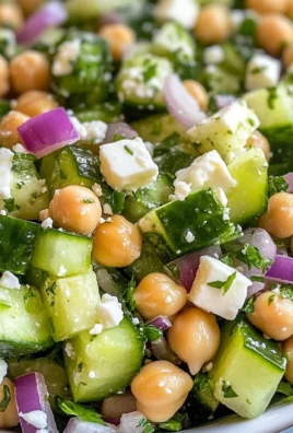 Herby Cucumber Salad with Feta and Chickpeas