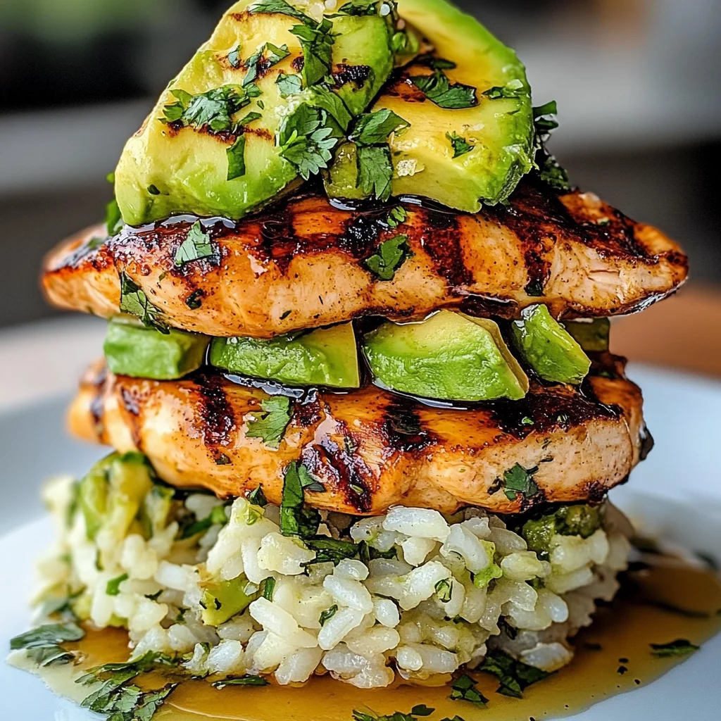 Honey Lime Chicken u0026amp; Avocado Rice Stack