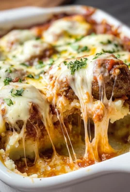 Loaded Mashed Potato and Meatball Casserole