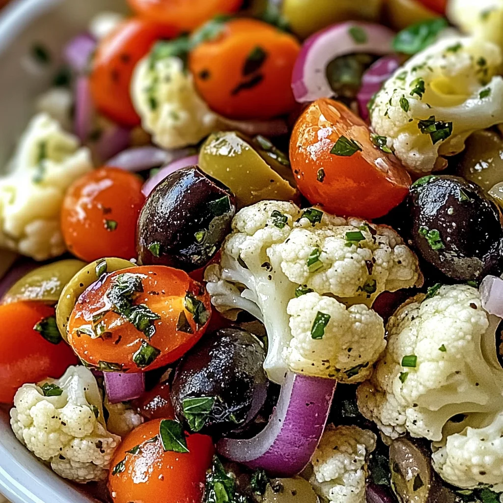 Mediterranean Marinated Cauliflower Salad