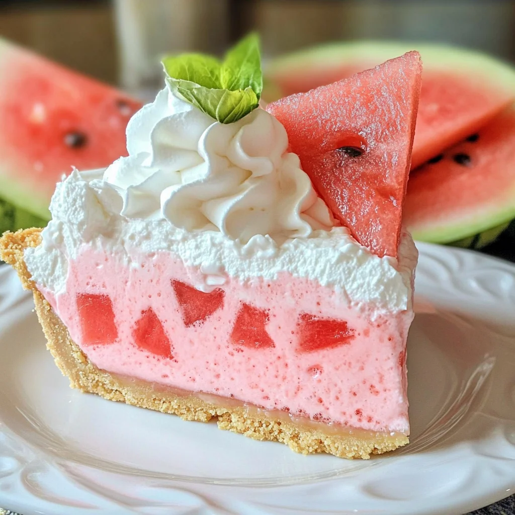 No-Bake Watermelon Jello Pie