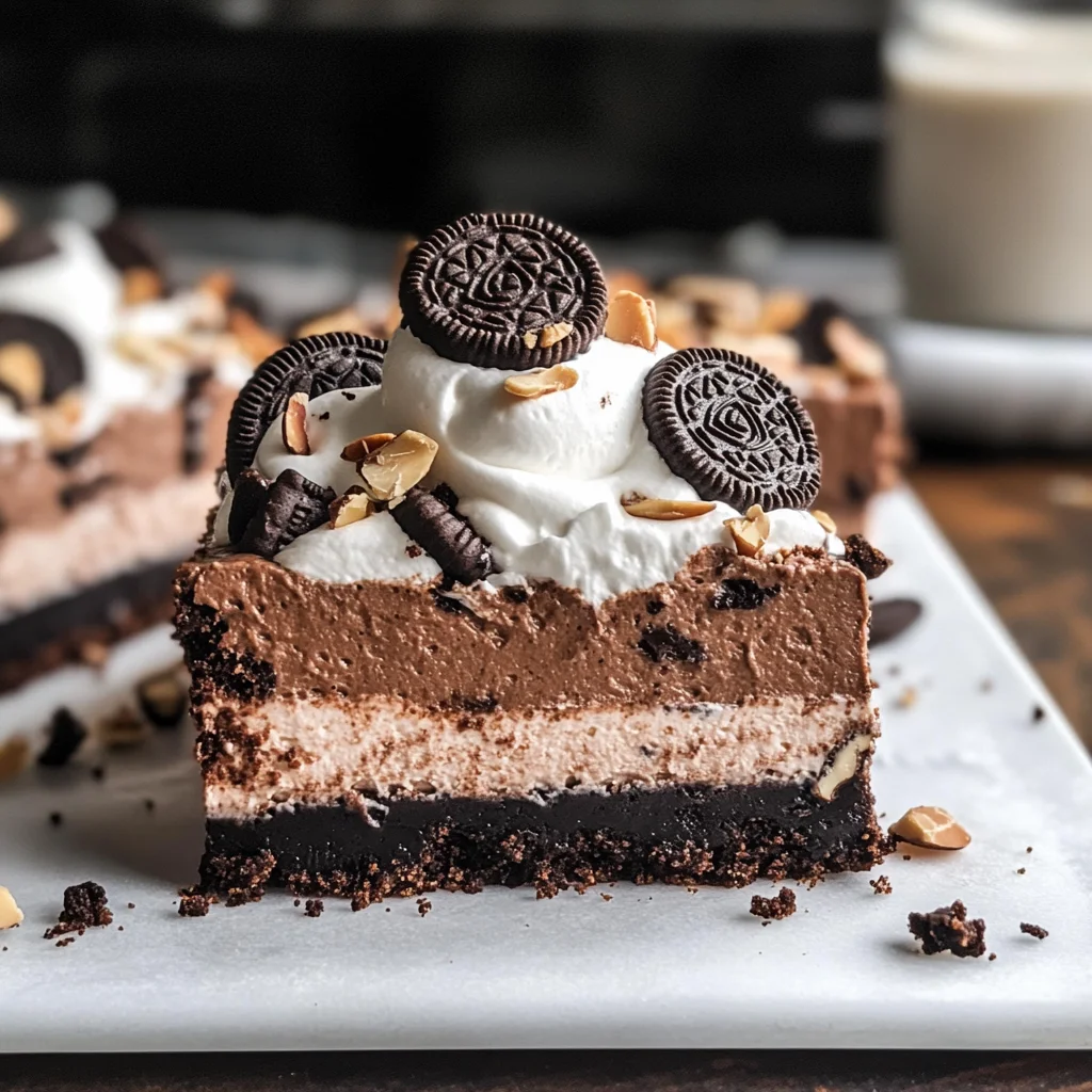 No Bake Chocolate Mousse Bars