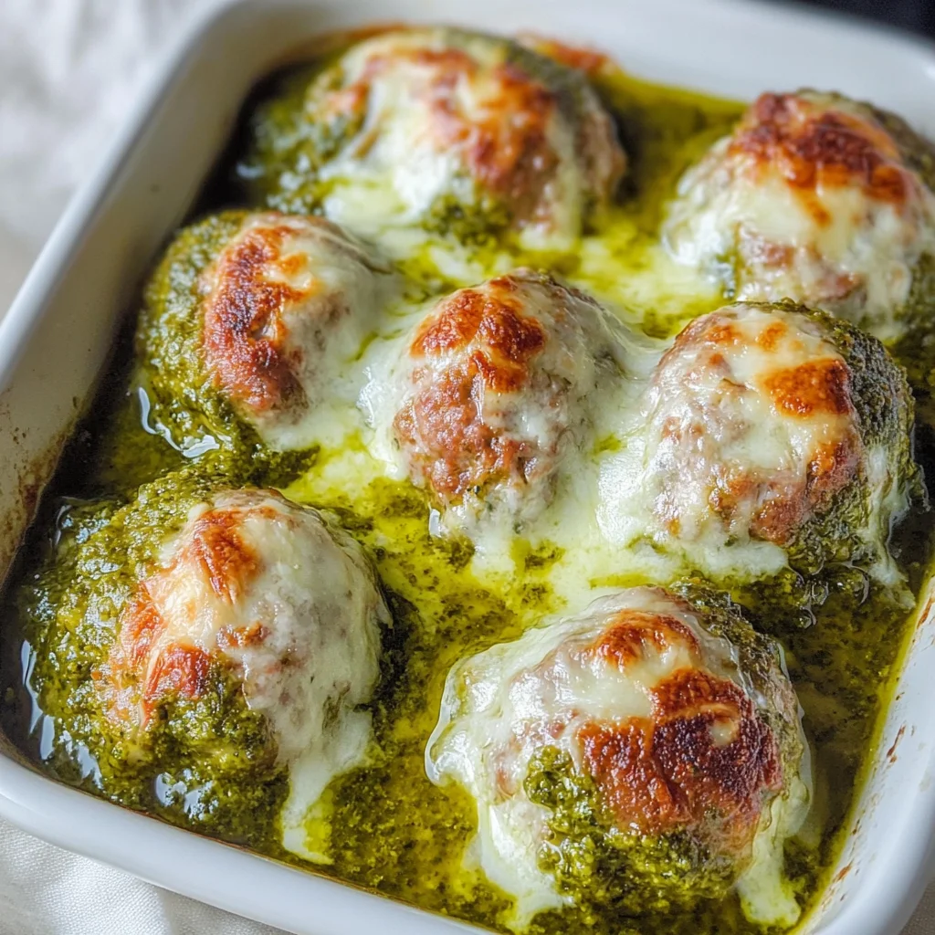 Pesto Baked Turkey Meatballs