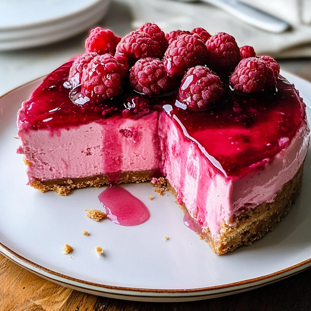 Raspberry Cheesecake with Raspberry Sauce