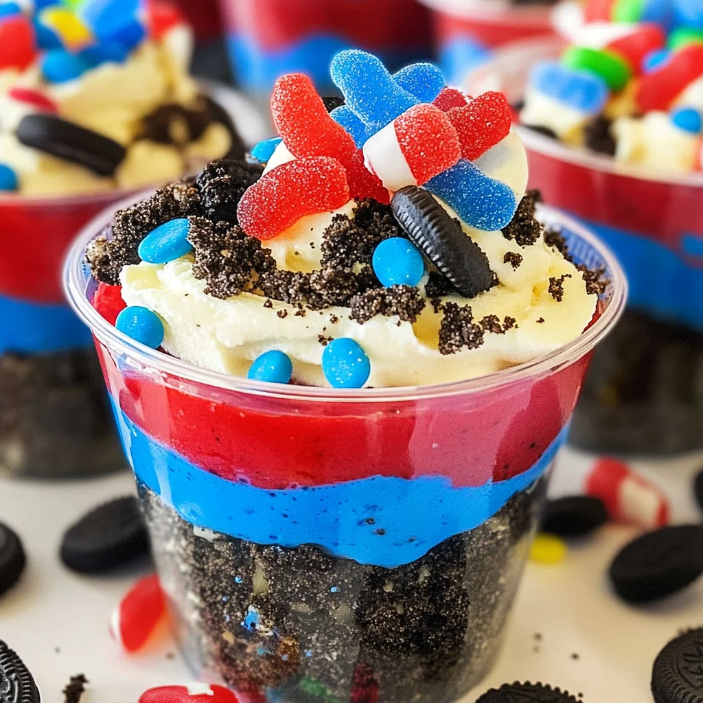 Red, White and Blue Dirt Cups
