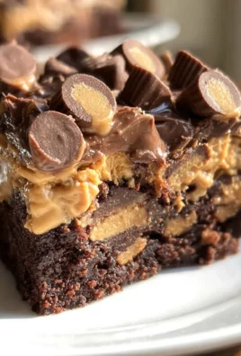 Reese’s Chocolate Peanut Butter Cup Earthquake Cake