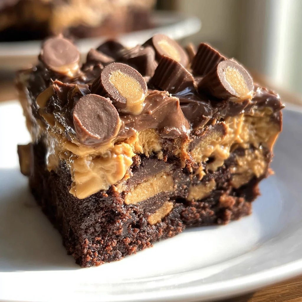 Reese’s Chocolate Peanut Butter Cup Earthquake Cake