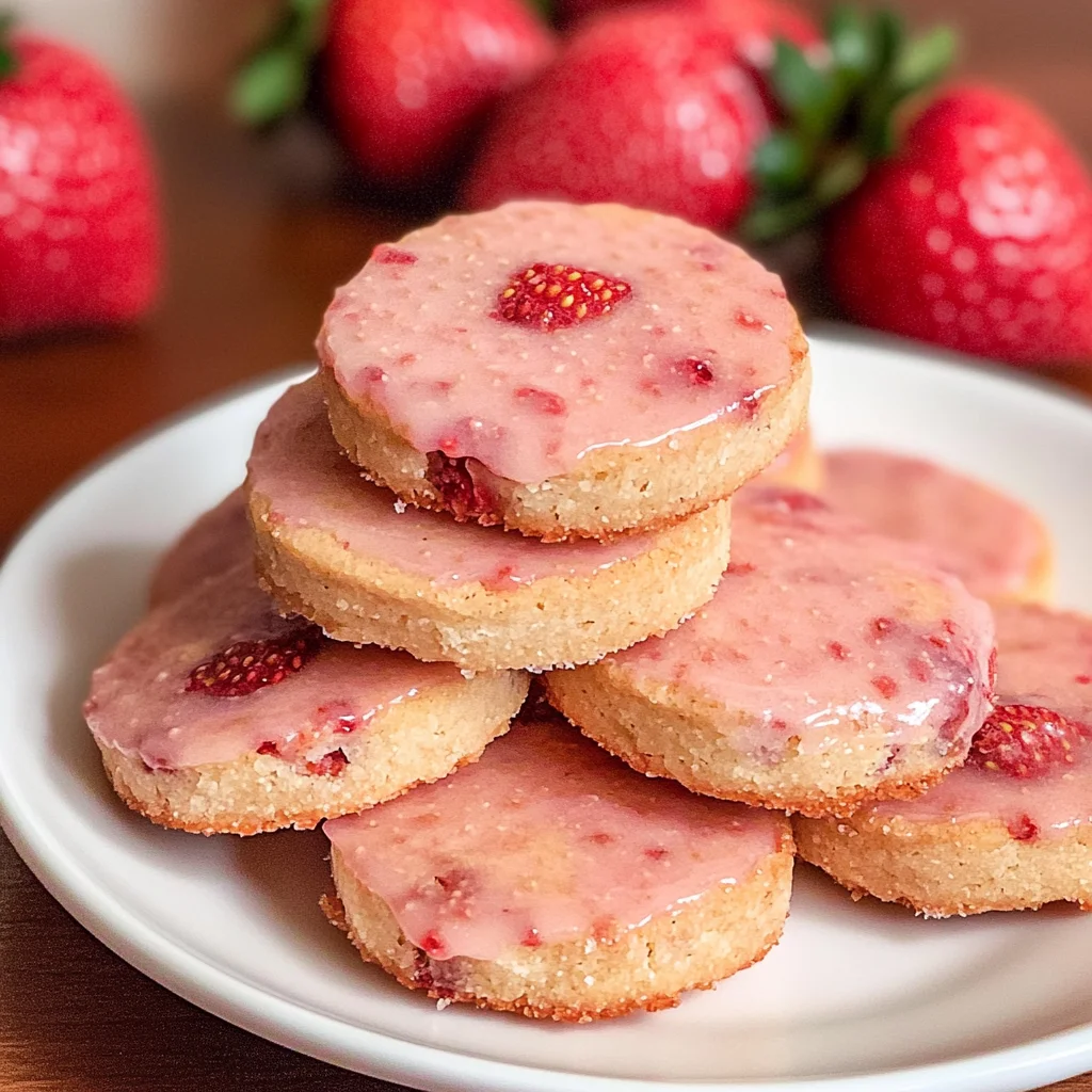 Soft and Tender Strawberry Shortbread Cookies