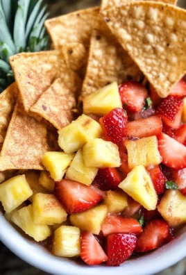 Strawberry Pineapple Fruit Salsa with Cinnamon Tortilla Chips