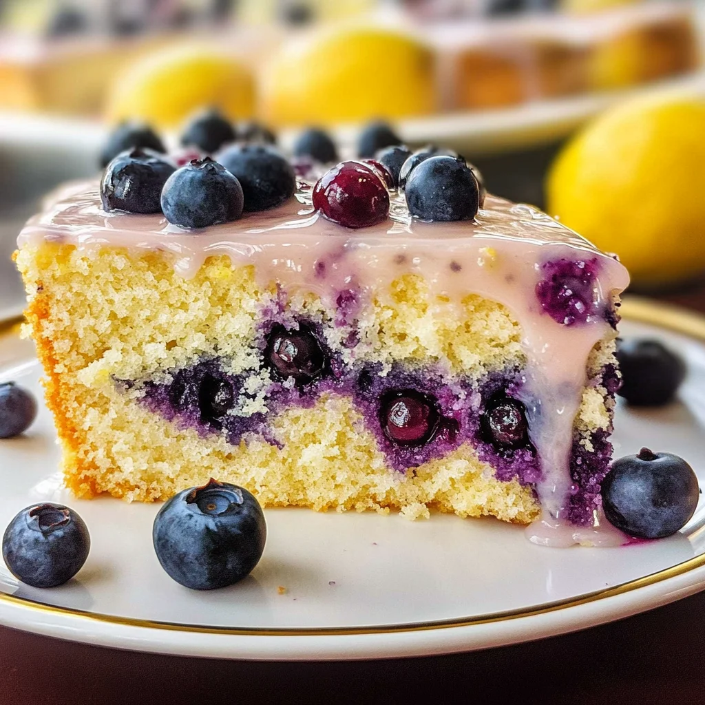 Vegan Lemon Blueberry Cake (With Lemon Glaze)