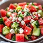 Watermelon Salad with Cucumber and Feta