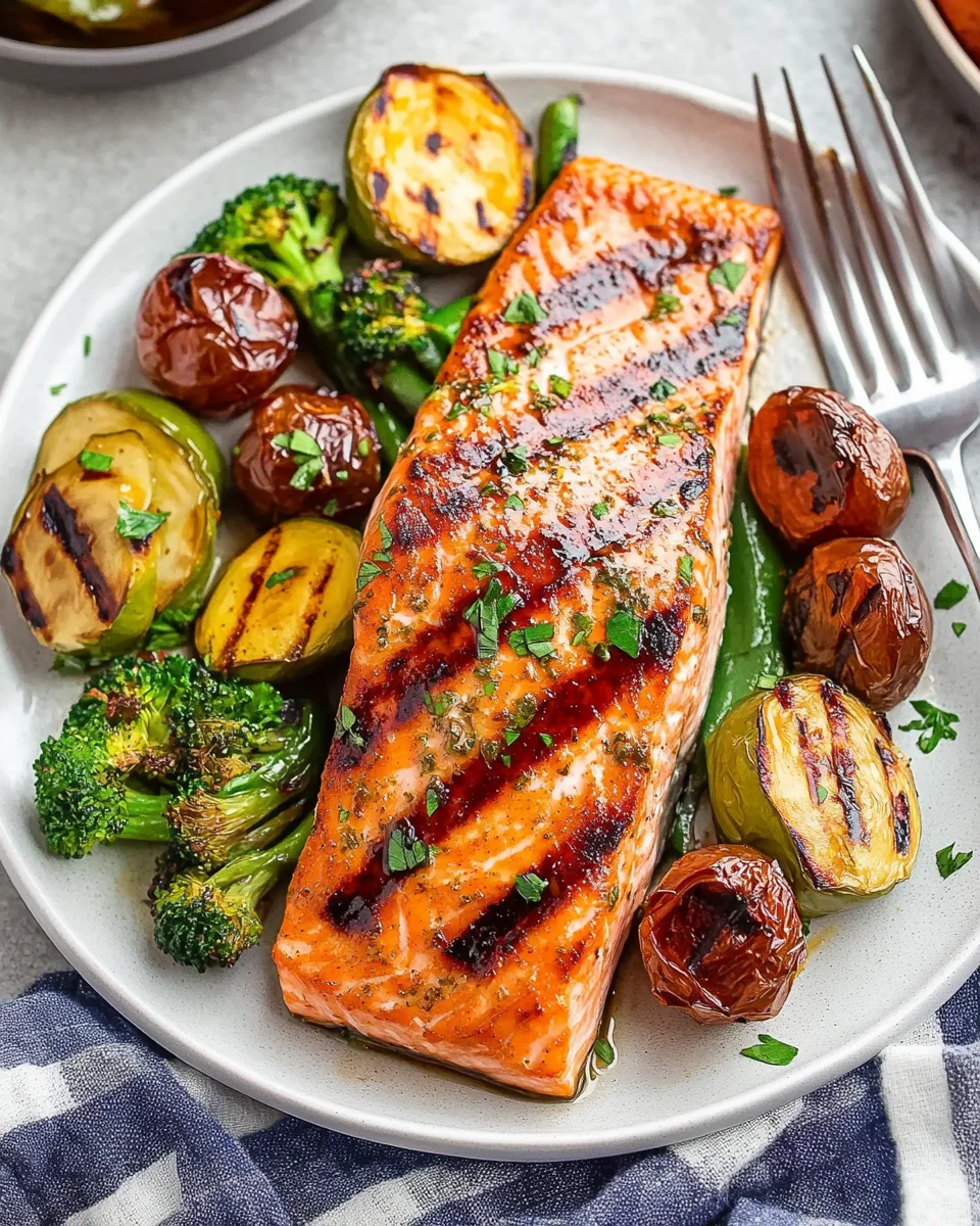 5 Ingredient Marinated Grilled Salmon