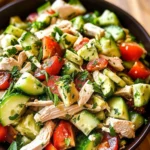 Chicken Cucumber Avocado Salad (NO COOK)