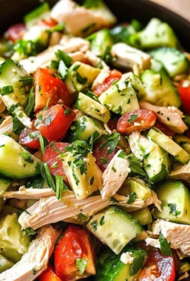 Chicken Cucumber Avocado Salad (NO COOK)