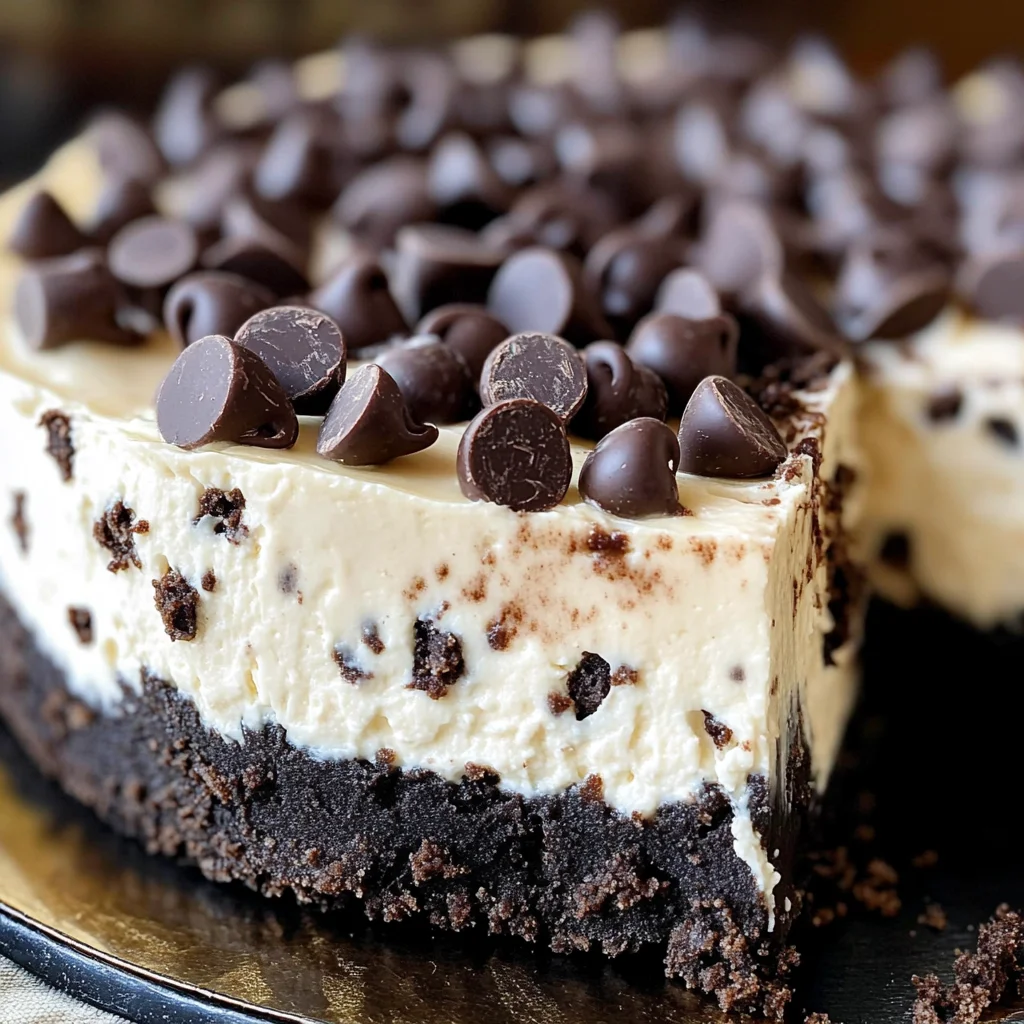 Chocolate Chip No Bake Cheesecake