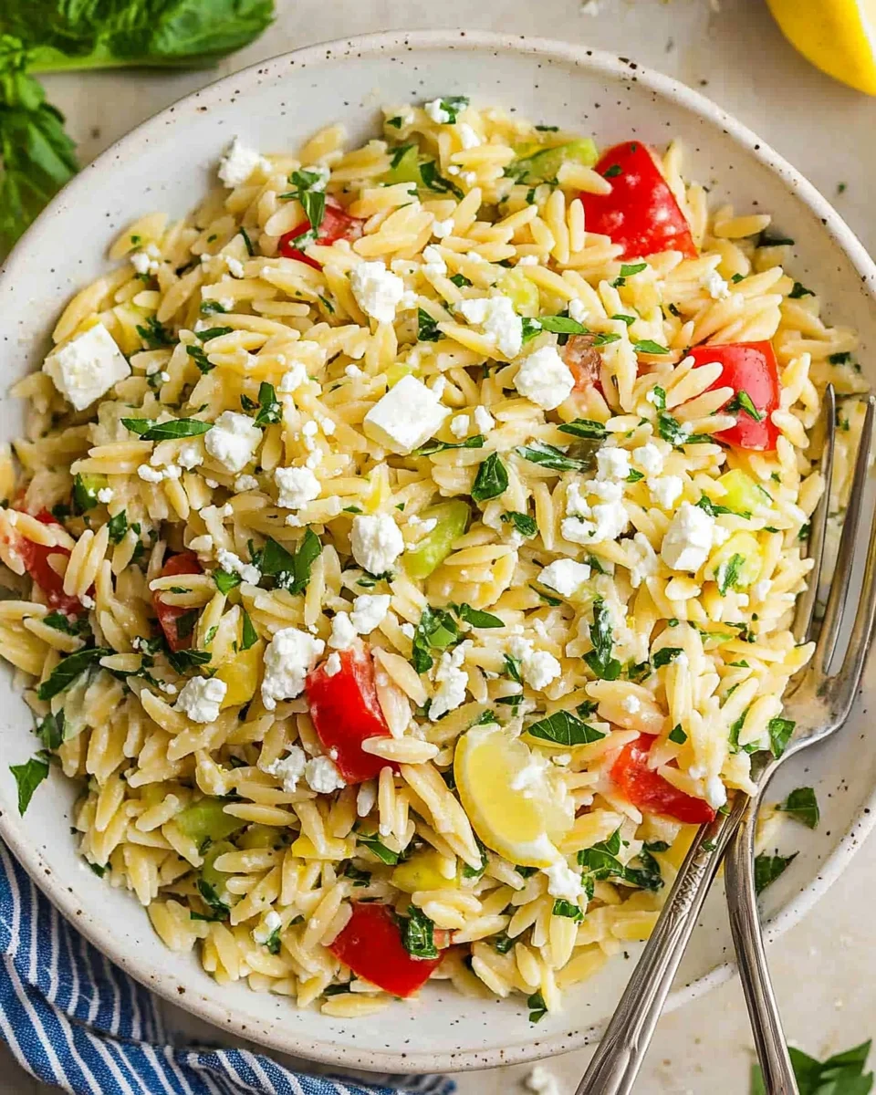 Easy Lemon Orzo Salad with Feta