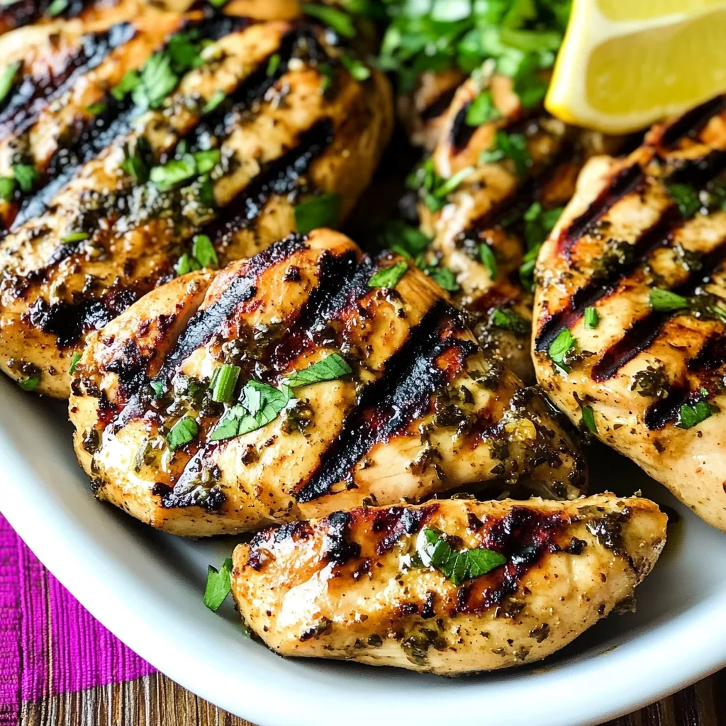 Garlic, Lemon, and Herb Grilled Chicken Breasts