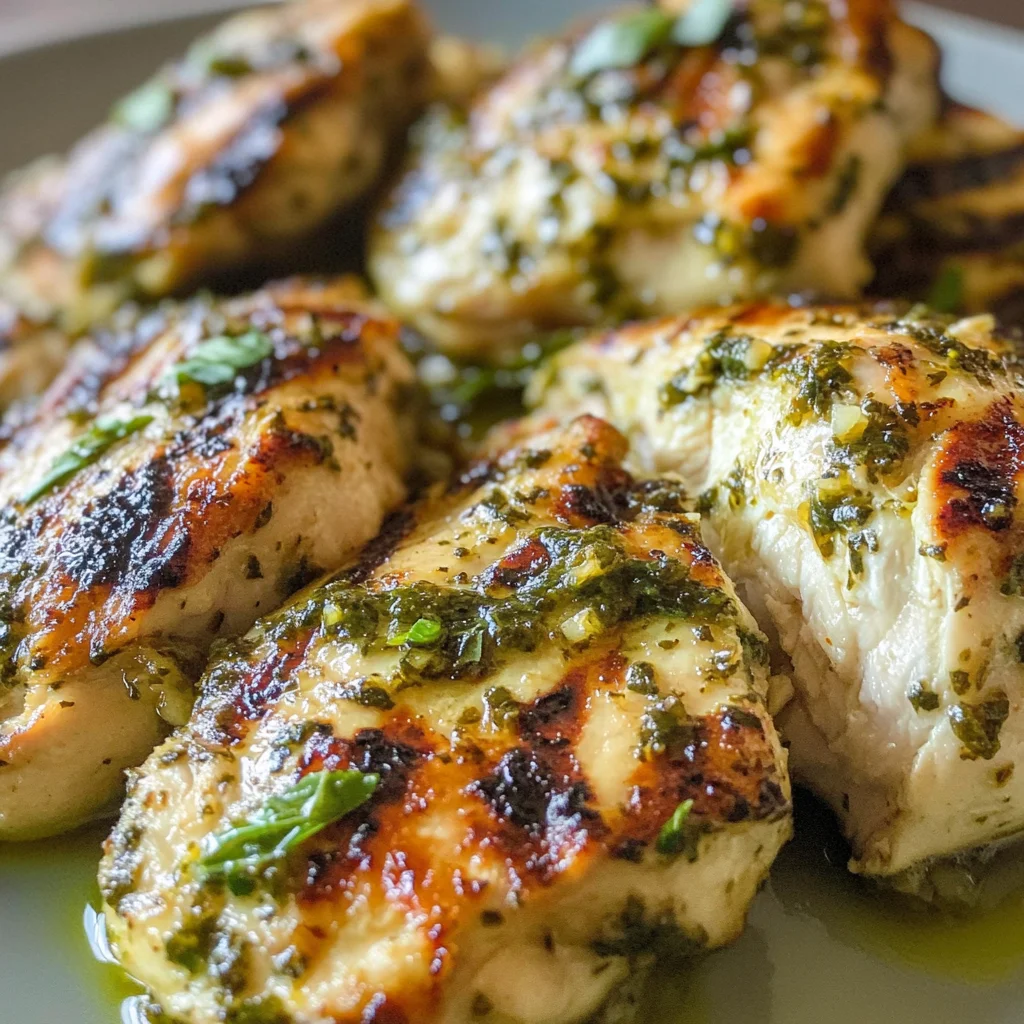 Grilled Basil Garlic Chicken Breasts