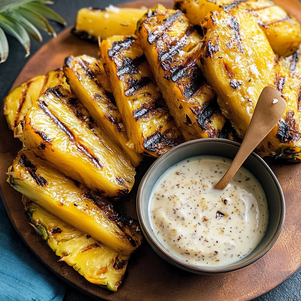 Grilled Pineapple with Coconut Vanilla Extract (Alcohol-Free) Sauce