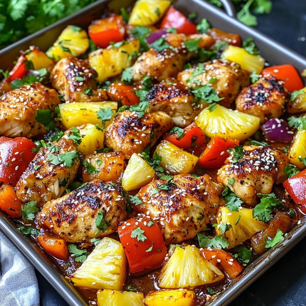 Hawaiian Chicken Sheet Pan Meal (Whole30, Paleo, Low Carb)