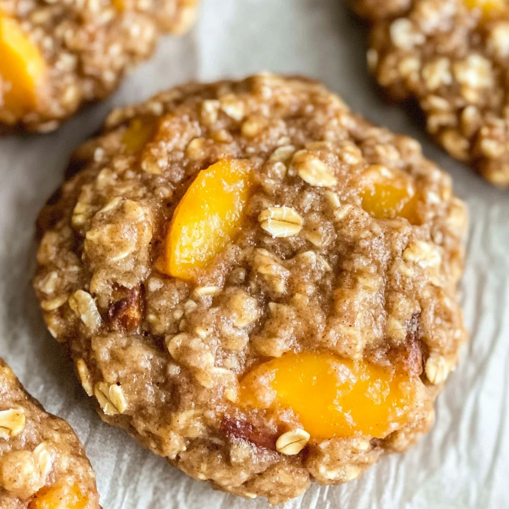 Healthy Peach Oatmeal Breakfast Cookies