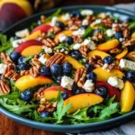 Peach Blueberry Arugula Salad