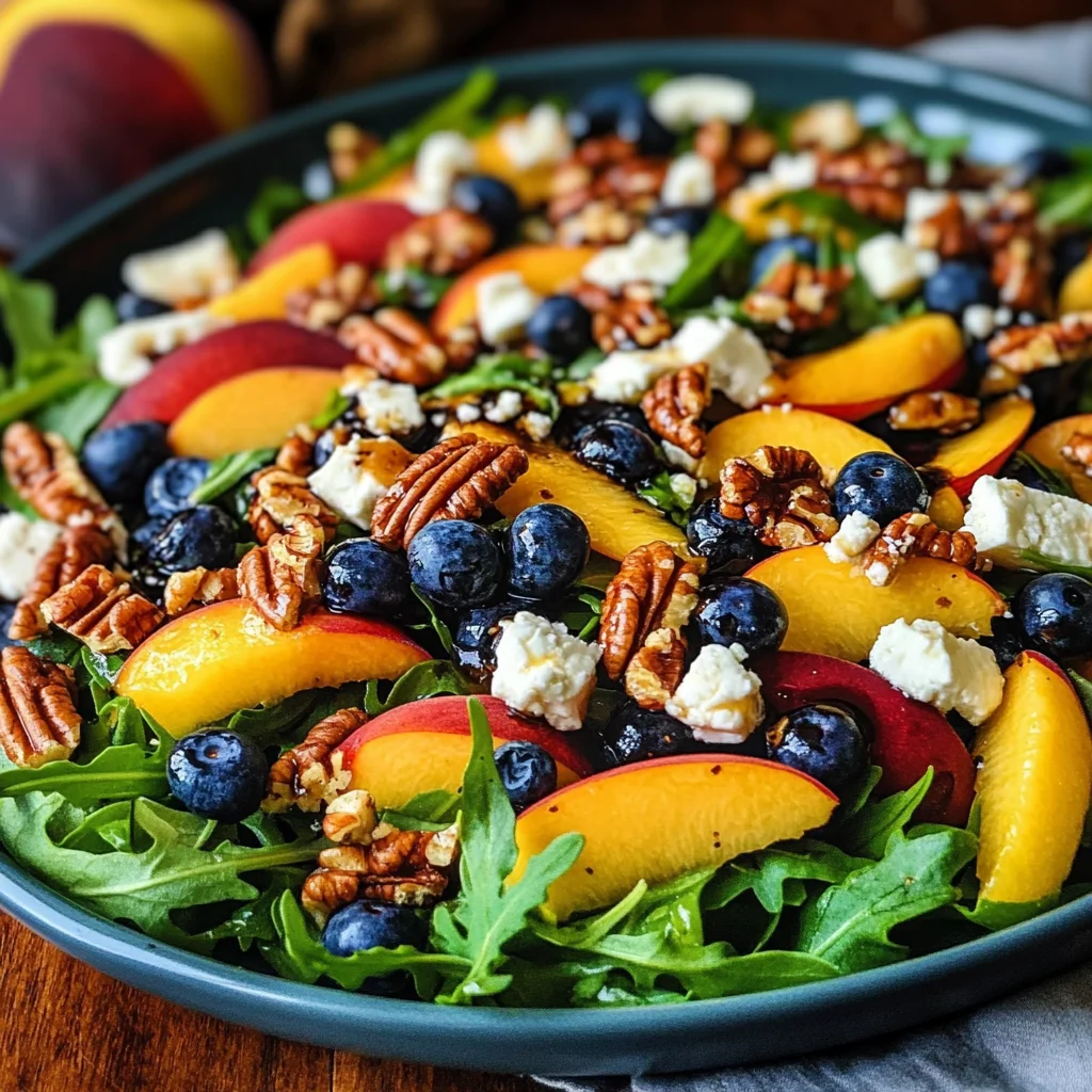 Peach Blueberry Arugula Salad