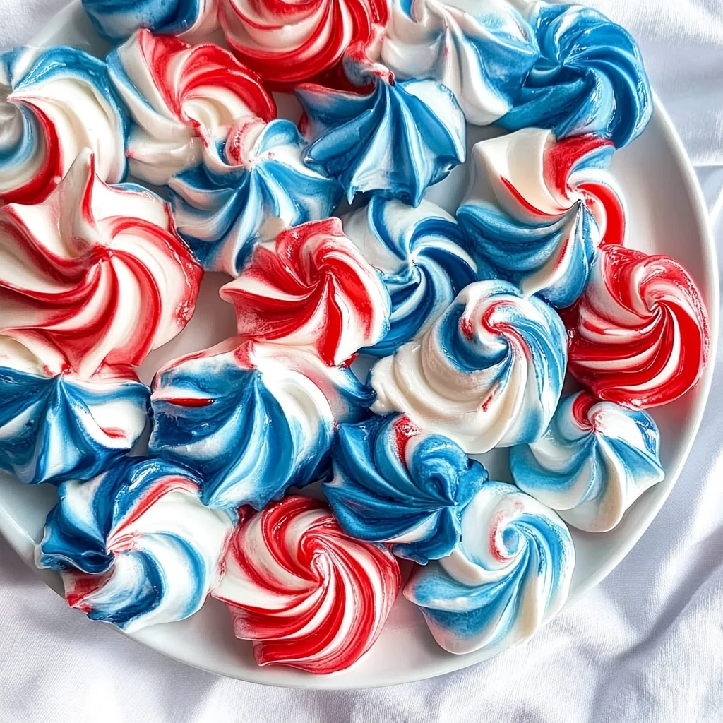 Red, White & Blue Meringues Recipe