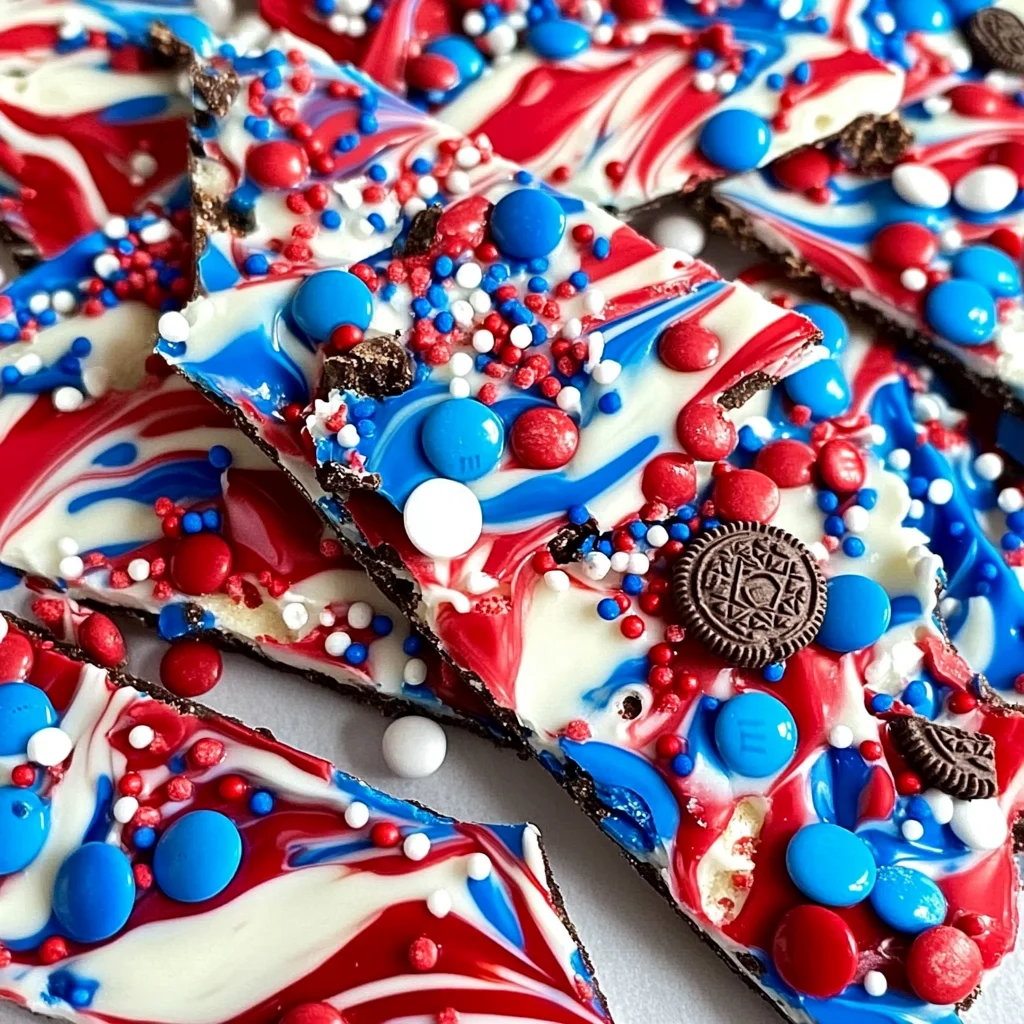 Red White and Blue Bark
