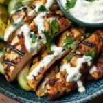 Shawarma-Spiced Grilled Chicken with Garlic Yogurt Sauce
