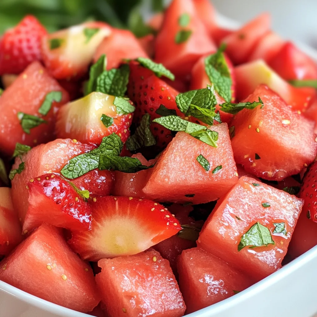 Strawberry Watermelon Salad with Honey Lime Vinaigrette